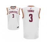 Men's Adidas Cleveland Cavaliers #3 Isaiah Thomas Authentic White Home NBA Jersey