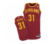 Men's Adidas Cleveland Cavaliers #31 Deron Williams Authentic Wine Red Road 2016 The Finals Patch NBA Jersey
