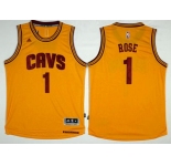 Men's Cleveland Cavaliers #1 Derrick Rose Gold Alternate Stitched NBA Jersey