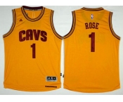 Men's Cleveland Cavaliers #1 Derrick Rose Gold Alternate Stitched NBA Jersey