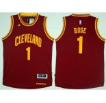 Men's Cleveland Cavaliers #1 Derrick Rose Red Road Stitched NBA Jersey