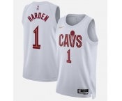 Men's Cleveland Cavaliers #1 James Harden White 2026 Association Edition Stitched Basketball Jersey