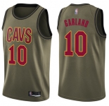 Men's Cleveland Cavaliers #10 Darius Garland Green Basketball Swingman Salute to Service Jersey