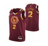 Men's Cleveland Cavaliers #2 Collin Sexton Red 2021-2022 75th Anniversary City Edition Stitched Basketball Jersey