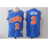 Men's Cleveland Cavaliers #2 Kyrie Irving Blue Hardwood Classics Soul Swingman Throwback Jersey