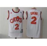 Men's Cleveland Cavaliers #2 Kyrie Irving White Hardwood Classics Soul Swingman Throwback Jersey