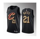 Men's Cleveland Cavaliers #21 Emoni Bates Black 2023 Draft Statement Edition Stitched Jersey