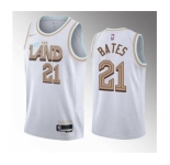 Men's Cleveland Cavaliers #21 Emoni Bates White 2023 Draft City Edition Stitched Jersey
