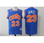 Men's Cleveland Cavaliers 23 Lebron James Blue Hardwood Classics Swingman Jersey