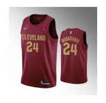 Men's Cleveland Cavaliers #24 Lauri Markkanen Wine Icon Edition Stitched Basketball Jersey