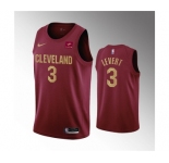 Men's Cleveland Cavaliers #3 Caris LeVert Wine Icon Edition Stitched Basketball Jersey