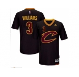 Men's Cleveland Cavaliers #3 Derrick Williams adidas Black Sleeved Player Swingman Jersey