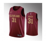 Men's Cleveland Cavaliers #31 Jarrett Allen Wine Icon Edition Stitched Basketball Jersey