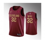 Men's Cleveland Cavaliers #32 Dean Wade Wine Icon Edition Stitched Basketball Jersey