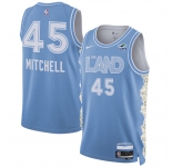 Men's Cleveland Cavaliers #45 Donovan Mitchell Light Blue 2024-25 City Edition Stitched Jersey