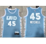 Men's Cleveland Cavaliers #45 Donovan Mitchell Light Blue 2024 City Edition Stitched Jersey