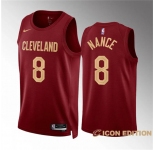 Men's Cleveland Cavaliers #8 Pete Nance Wine Icon Edition Stitched Jersey