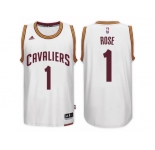 Men's Derrick Rose Cleveland Cavaliers #1 Home White New Swingman Jersey