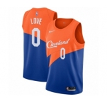Men's Nike Cleveland Cavaliers #0 Kevin Love Authentic Blue NBA Jersey - City Edition
