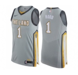 Men's Nike Cleveland Cavaliers #1 Rodney Hood Authentic Gray NBA Jersey - City Edition
