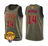 Men's Nike Cleveland Cavaliers #14 Terrell Brandon Swingman Green Salute to Service 2018 NBA Finals Bound NBA Jersey