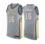 Men's Nike Cleveland Cavaliers #16 Cedi Osman Authentic Gray NBA Jersey - City Edition