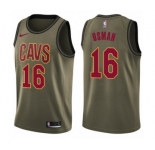Men's Nike Cleveland Cavaliers #16 Cedi Osman Swingman Green Salute to Service NBA Jersey