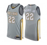 Men's Nike Cleveland Cavaliers #22 Larry Nance Jr. Authentic Gray NBA Jersey - City Edition