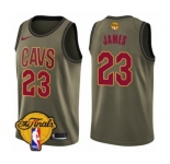 Men's Nike Cleveland Cavaliers #23 LeBron James Swingman Green Salute to Service 2018 NBA Finals Bound NBA Jersey
