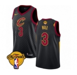 Men's Nike Cleveland Cavaliers #3 George Hill Authentic Black 2018 NBA Finals Bound NBA Jersey Statement Edition