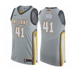 Men's Nike Cleveland Cavaliers #41 Ante Zizic Authentic Gray 2018 NBA Finals Bound NBA Jersey - City Edition