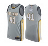 Men's Nike Cleveland Cavaliers #41 Ante Zizic Authentic Gray NBA Jersey - City Edition