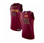 Men's Nike Cleveland Cavaliers #41 Ante Zizic Authentic Maroon 2018 NBA Finals Bound NBA Jersey - Icon Edition