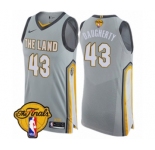 Men's Nike Cleveland Cavaliers #43 Brad Daugherty Authentic Gray 2018 NBA Finals Bound NBA Jersey - City Edition