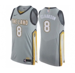 Men's Nike Cleveland Cavaliers #8 Jordan Clarkson Authentic Gray NBA Jersey - City Edition