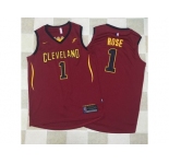 Nike NBA Cleveland Cavaliers #1 Derrick Rose Jersey 2017-18 New Season Wine Red Jersey