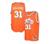 adidas Cleveland Cavaliers #31 Deron Williams Orange Hardwood Classics Swingman Jersey