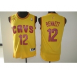 nba cleveland cavaliers #12 bennett yellow[revolution 30 swingman]
