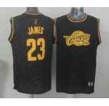 nba cleveland cavaliers #23 james black[gold lettering fashion]