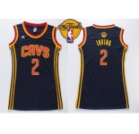 NBA Women Cavaliers #2 Kyrie Irving Navy Blue The Finals Patch Dress Stitched Jerseys