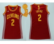 NBA Women Cavaliers #2 Kyrie Irving Red The Champions Patch Dress Stitched Jerseys