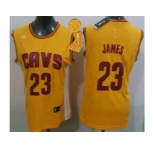 NBA Women Cavaliers #23 LeBron James Gold The Champions Patch Alternate Stitched Jerseys