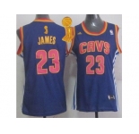 NBA Women Cavaliers #23 LeBron James Light Blue The Champions Patch Fashion Stitched Jerseys