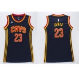 NBA Women Cavaliers #23 LeBron James Navy Blue Dress Stitched Jerseys