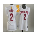 NBA Women Cleveland Cavaliers #2 Kyrie Irving White The Champions Patch Fashion Stitched Jerseys