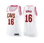 Women Nike Cleveland Cavaliers #16 Cedi Osman White Pink NBA Swingman Fashion Jersey