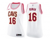 Women Nike Cleveland Cavaliers #16 Cedi Osman White Pink NBA Swingman Fashion Jersey