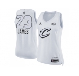 Women Nike Cleveland Cavaliers #23 LeBron James White NBA Jordan Swingman 2018 All-Star Game Jersey