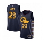Women's Cleveland Cavaliers #23 LeBron James Swingman Navy Basketball Jersey - 2019-20 City Edition