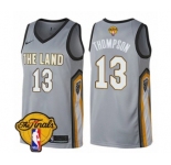 Women's Nike Cleveland Cavaliers #13 Tristan Thompson Swingman Gray 2018 NBA Finals Bound NBA Jersey - City Edition